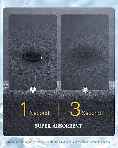 Miniatura 3 de MontVoo Tapete de goma para el baño, antideslizante, secado rápido, súper absorbente, delgado, pasa debajo de la puerta, lavable, para regadera,