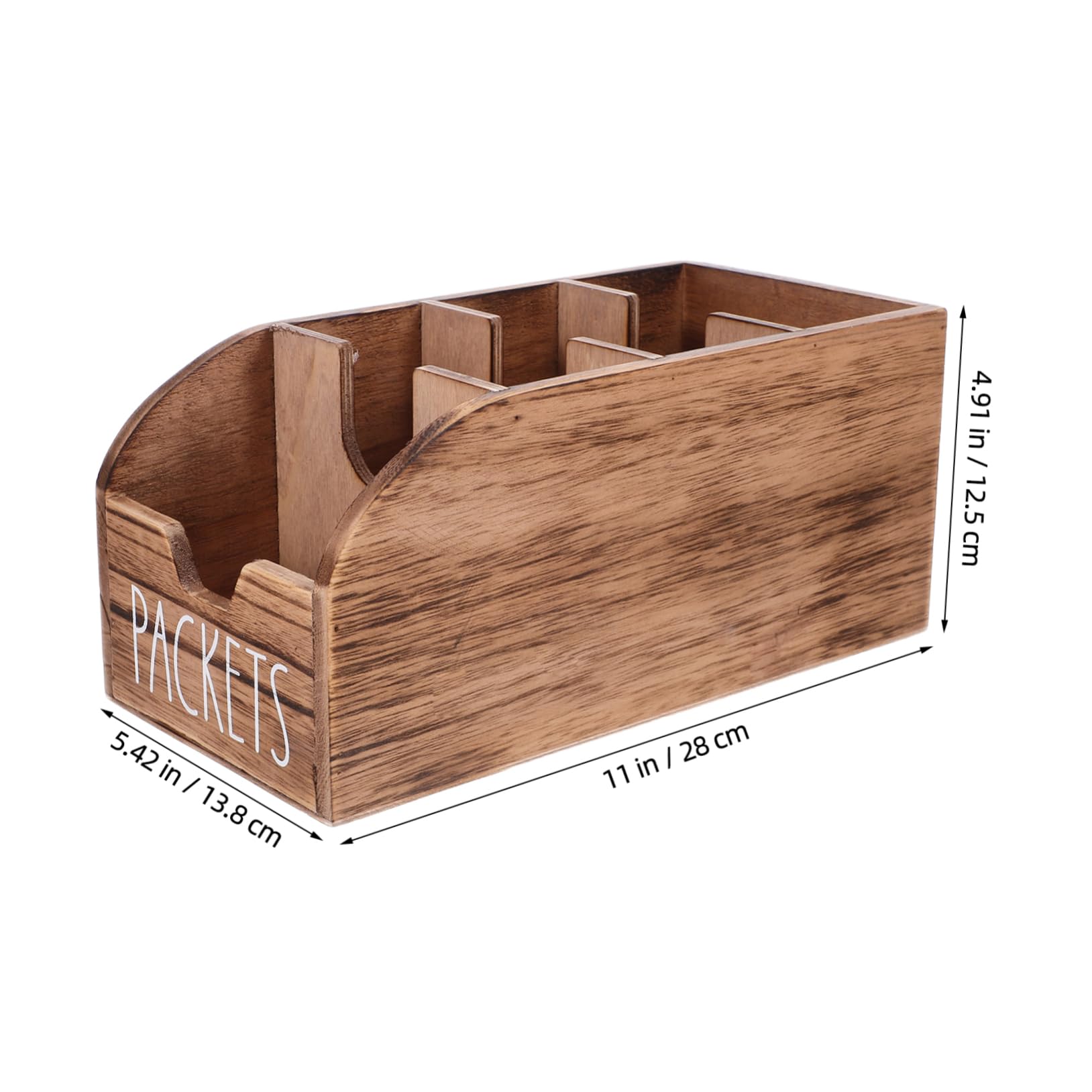 Alipis Caja Organizadora de Madera Marrón para Bolsitas de Té y Sobres de Azúcar, Ahorro de Espacio y Fácil Acceso en Armario de Cocina