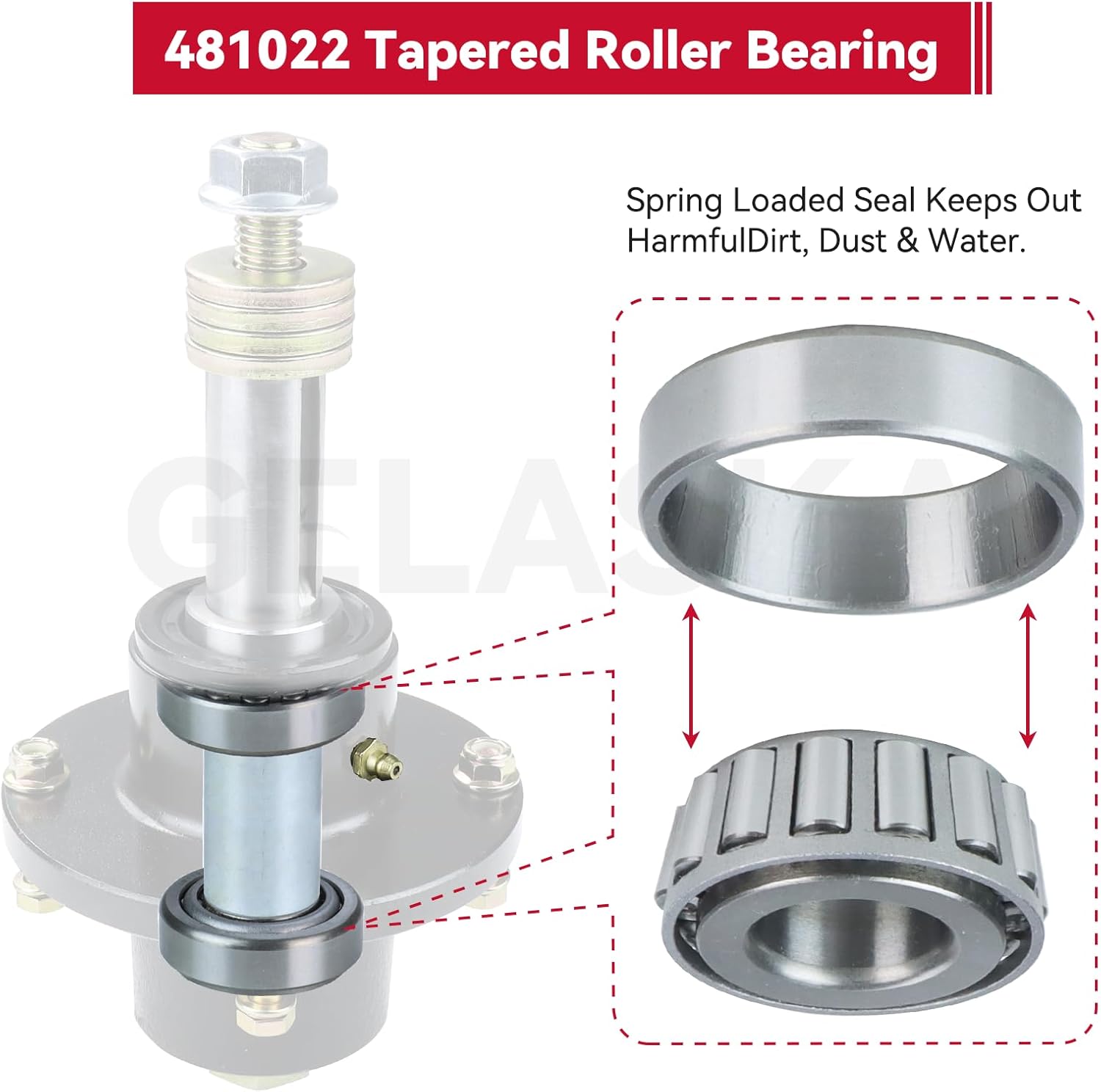 GELASKA 461663 Spindle Assembly Scag with 43592 Blade Spacer Replaces Scag 461663 Spindle Assembly, 46631 Scag Spindle 461663, Scag 46631 Spindle, 46020, 46400 for Scag 32 36 48 52 61 72 Cutter Decks
