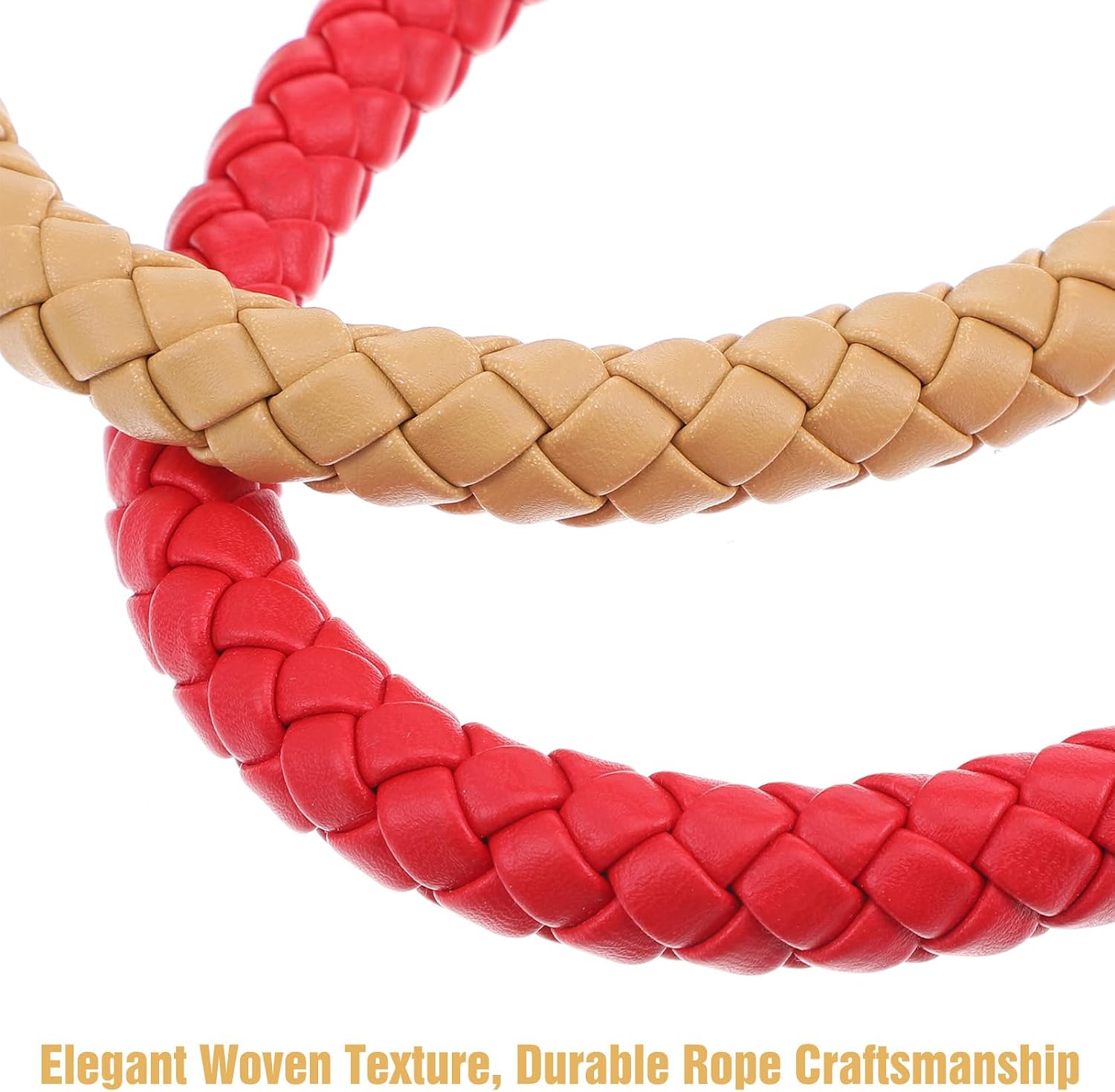 14pcs 7 Colors 11.8" Braided Bag Purse Handles, Short PU Leather Purse Straps for Handbags, Woven Replacement Handles with Swivel Hooks for Totes, Clutches, DIY Accessories