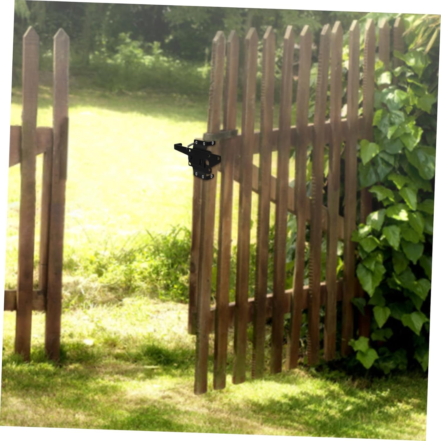 Fence Lock Set Heavy Duty Gate Lock Gravity Rod Self-Locking Latch for Wooden Fences Secure Installati