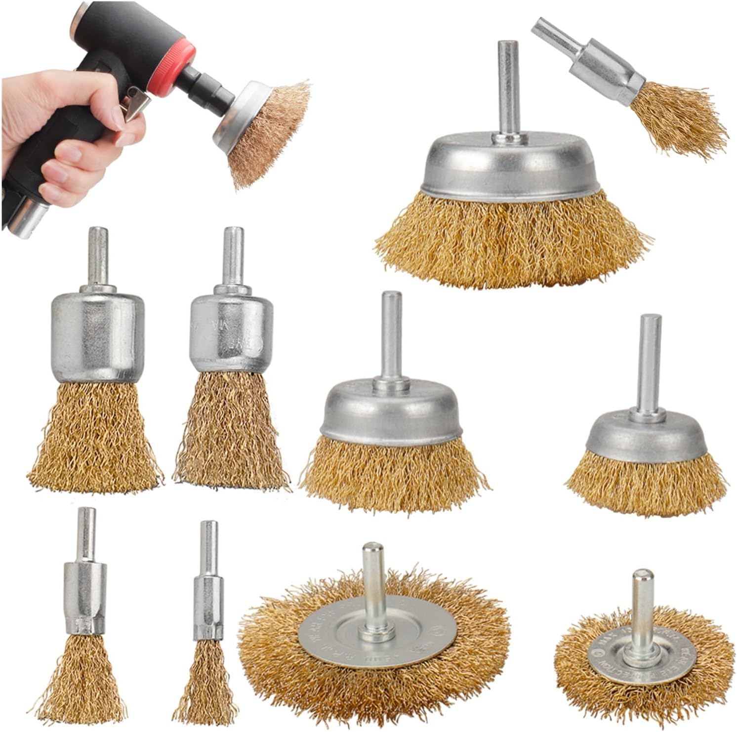 Copper Wire Brush Abrasive Buffing Polishing Wheels for Grinder Rotary Tool Cutting Rotary Brush(75mm Flap Brush)