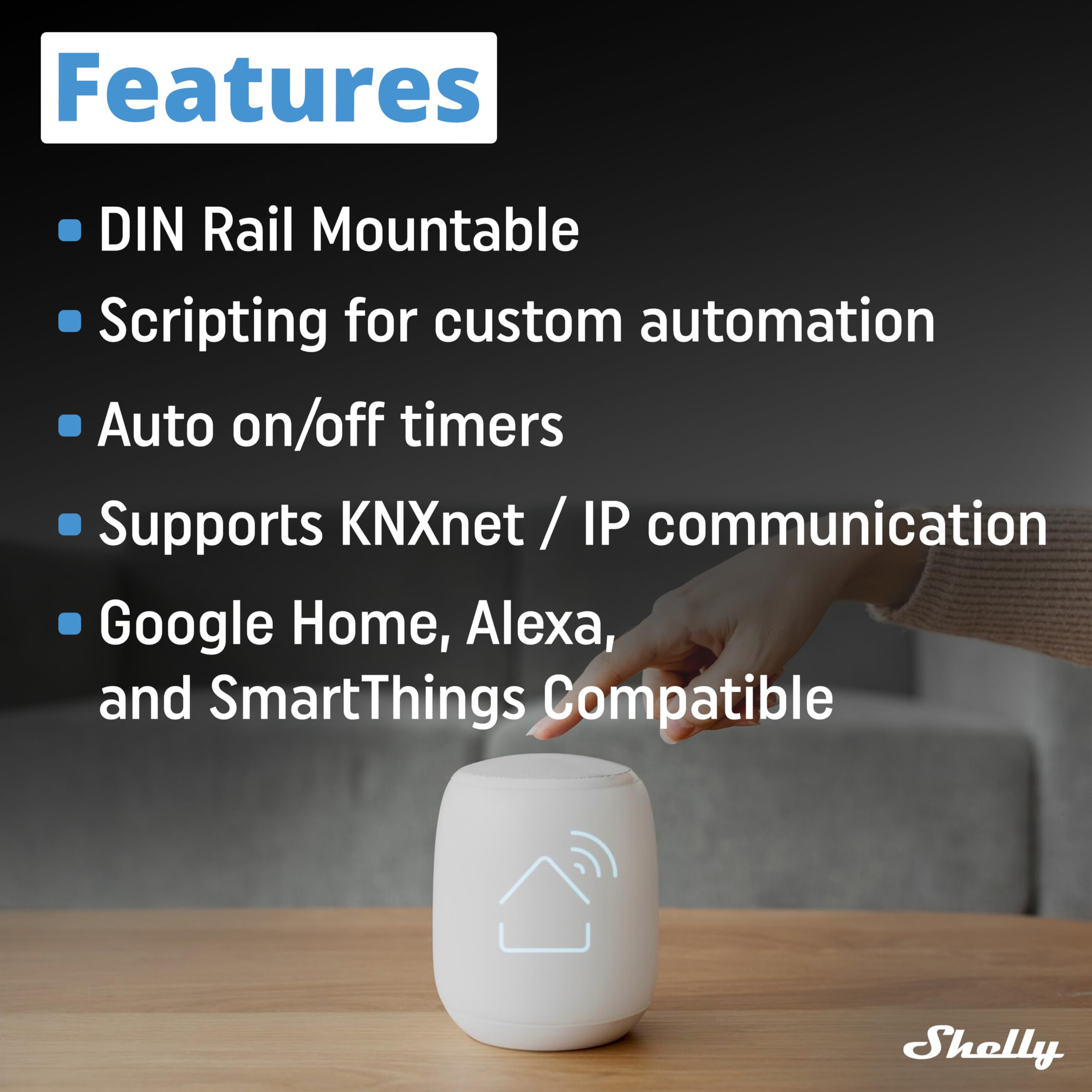 Shelly Pro Dimmer Variateur Lumière Connecté - Gradation LED Et Mesure Conso Sur Rail DIN