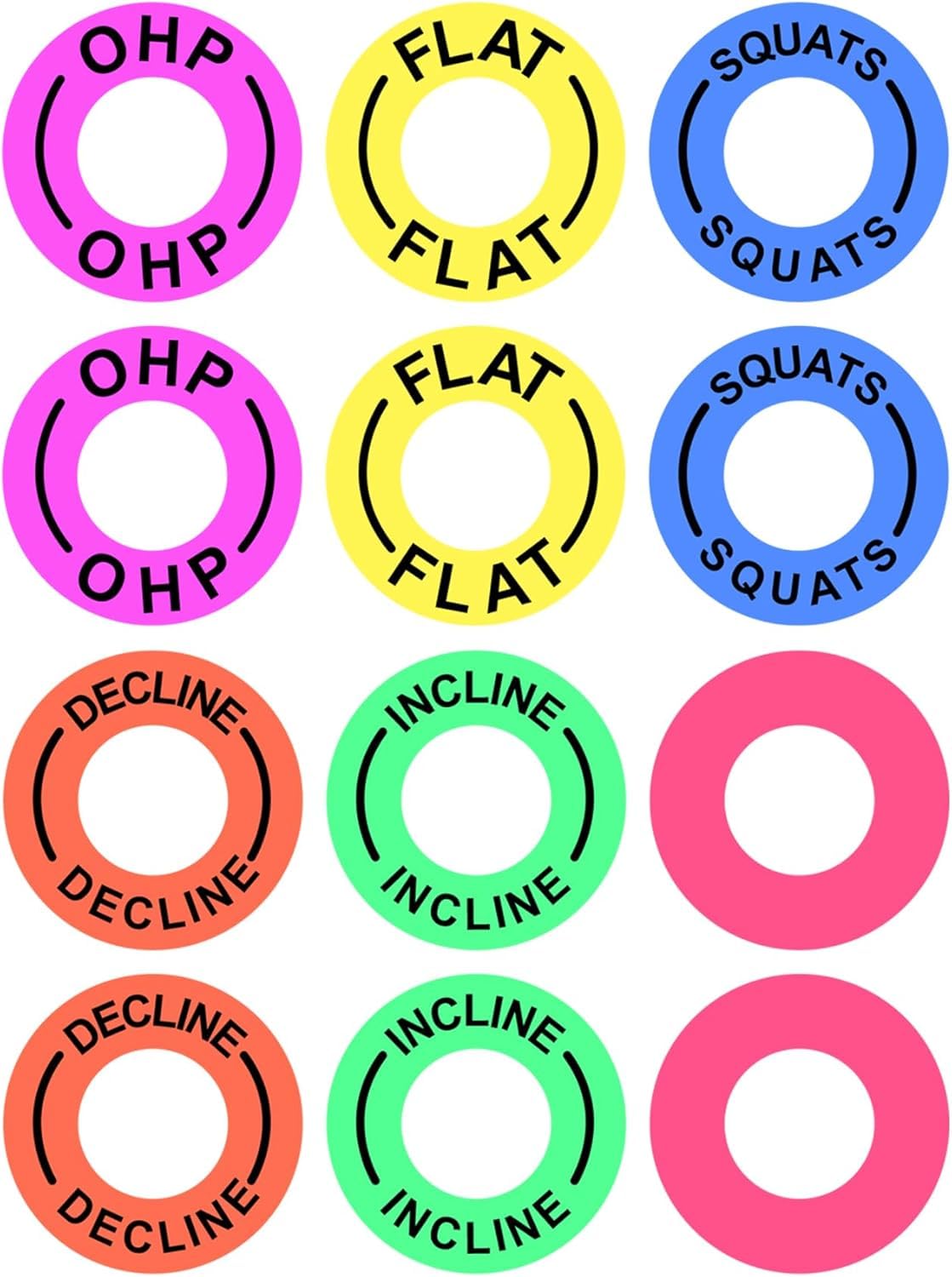 1.5 Inch Power Squat Rack Barbell Magnetic Position Markers Reminders Labels for Home & Garage Gyms - Magnets Identifier Rings for Bench Press, Overhead Press 12 Pcs