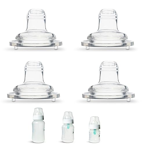 Boquillas para biberones anticólicos Philips Avent, biberones de cuello ancho Lansinoh, MAM y Evenflo, 4 unidades, boquilla suave, silicona de grado