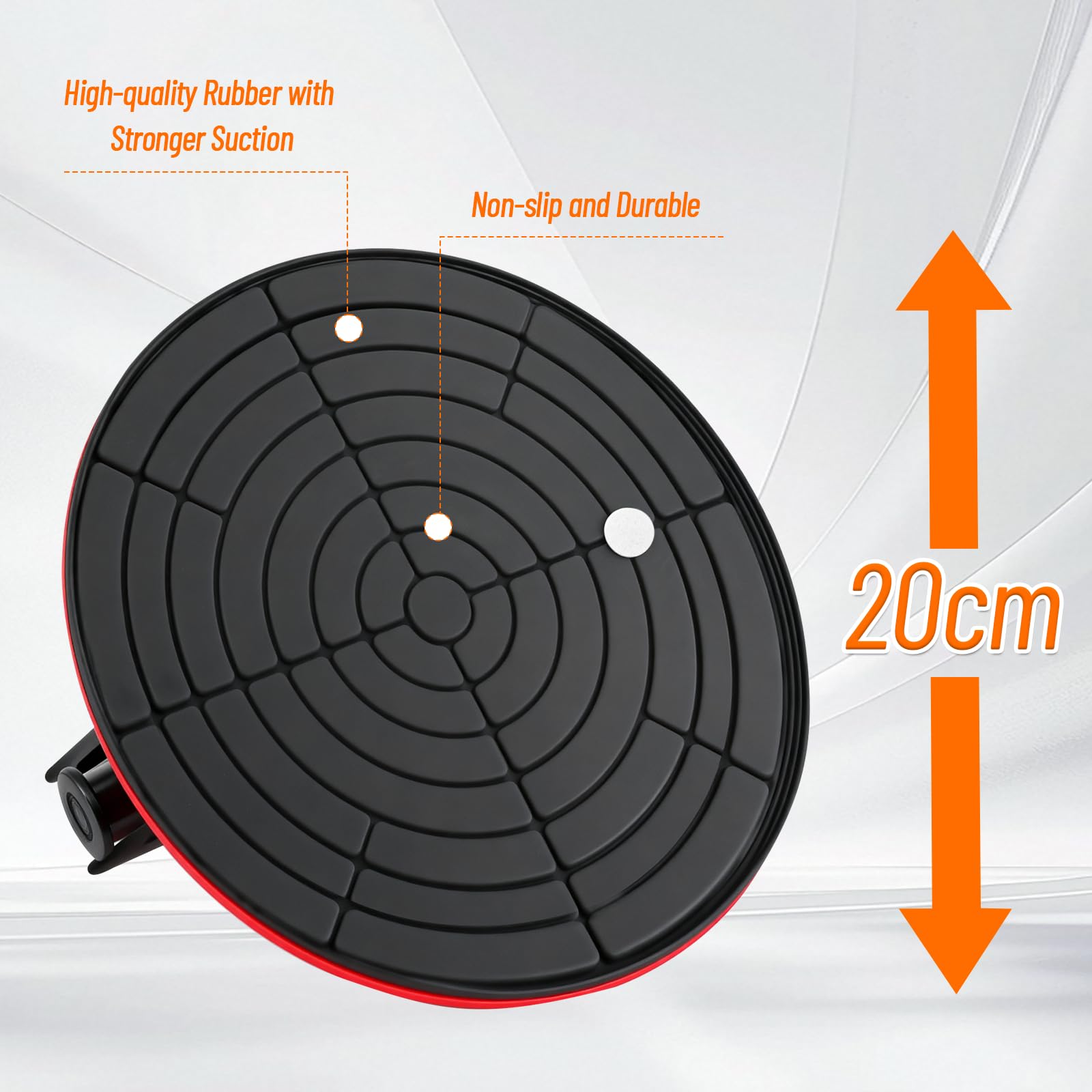 2er-Set 8" Saugheber, Glassauger Tragkraft Max. 200KG, Vakuum Fliesenheber mit Tragbarer Werkzeugkasten, für Glas, Fliesen, Marmor, Orange