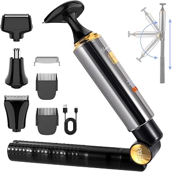 Hatteker Electric Back Shaver Men Body Trimmer Hair Groomer 4 in 1 Kit