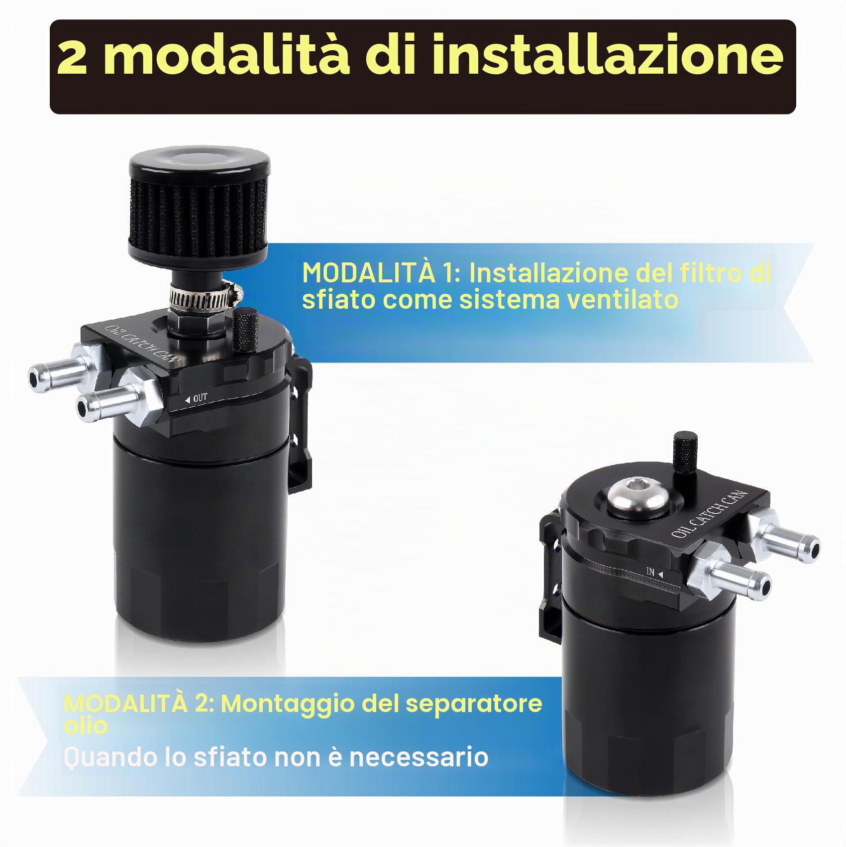 DOCAS 300ml Decanter Vapori Olio per Auto,Serbatoio di Raccolta Dell'olio, Alluminio Serbatoio del Carburante può Serbatoio di Stoccaggio Dell'olio con Filtro Dell'aria (nero)