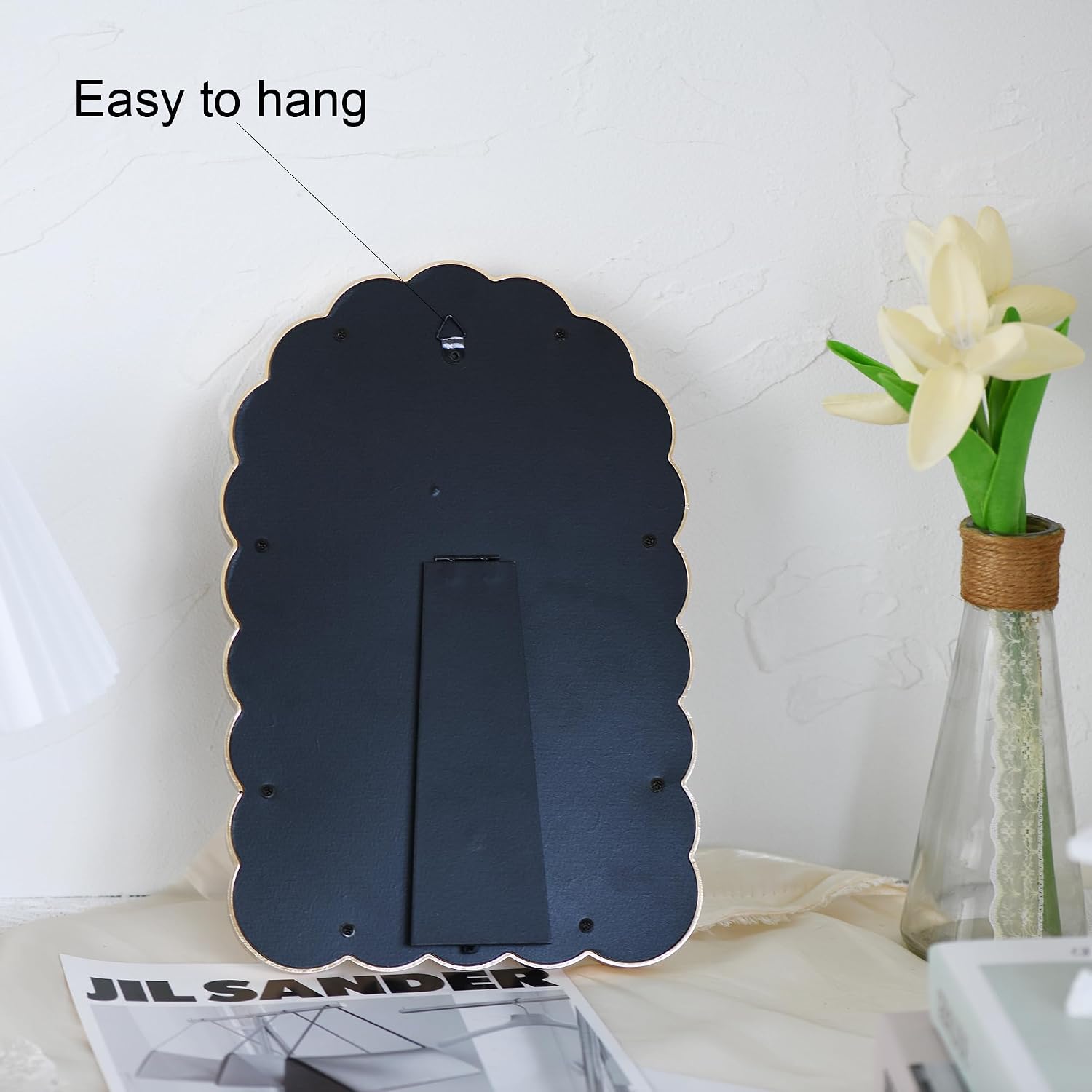 Funerom Arched Vanity Mirror, 11.8 x 7.8 inches, Electroplated Rose Gold image 4