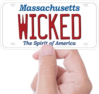 Wicked Massachusetts Sticker - Cute Boston Decal License Plate Sticker for Hydroflask, Laptop, Car, Water Bottle