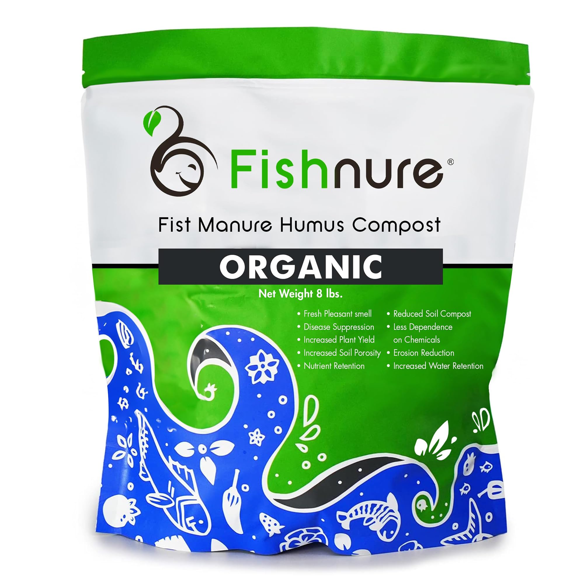Fishnure - Humus Fish Compost Fertilizer for Indoor Plants, Outdoor Houseplant Fertilizer Supports Natural Production of Plant Food for Houseplants,