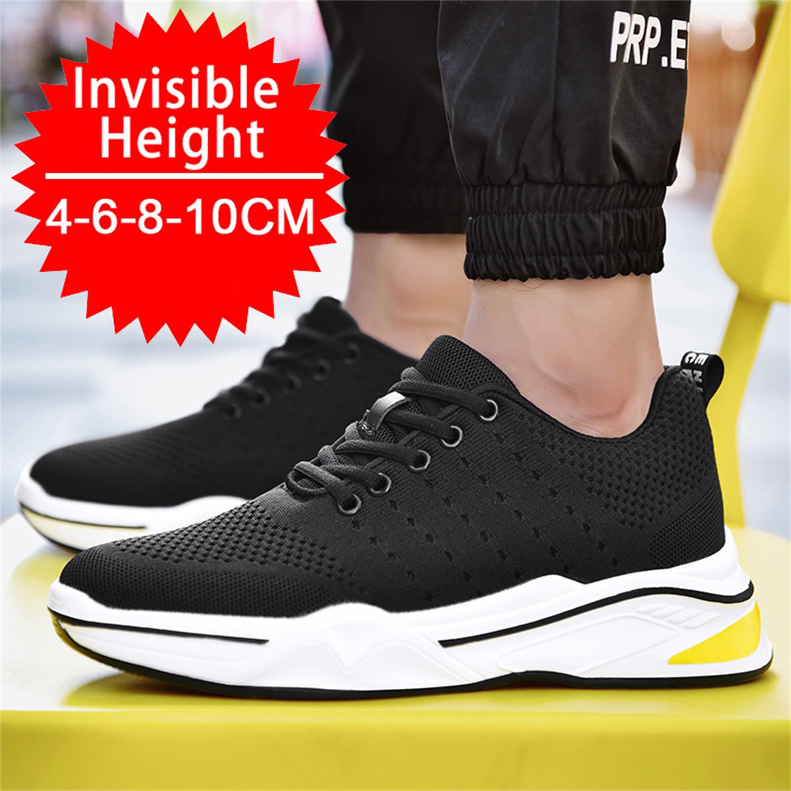 Zapatillas elevadoras para hombre, tacón de 4 cm, 6 cm, 8 cm, 10 cm, zapatos de elevación de altura invisible para caminar, tenis deportivo, golf, antiestático, ligero, transpirable