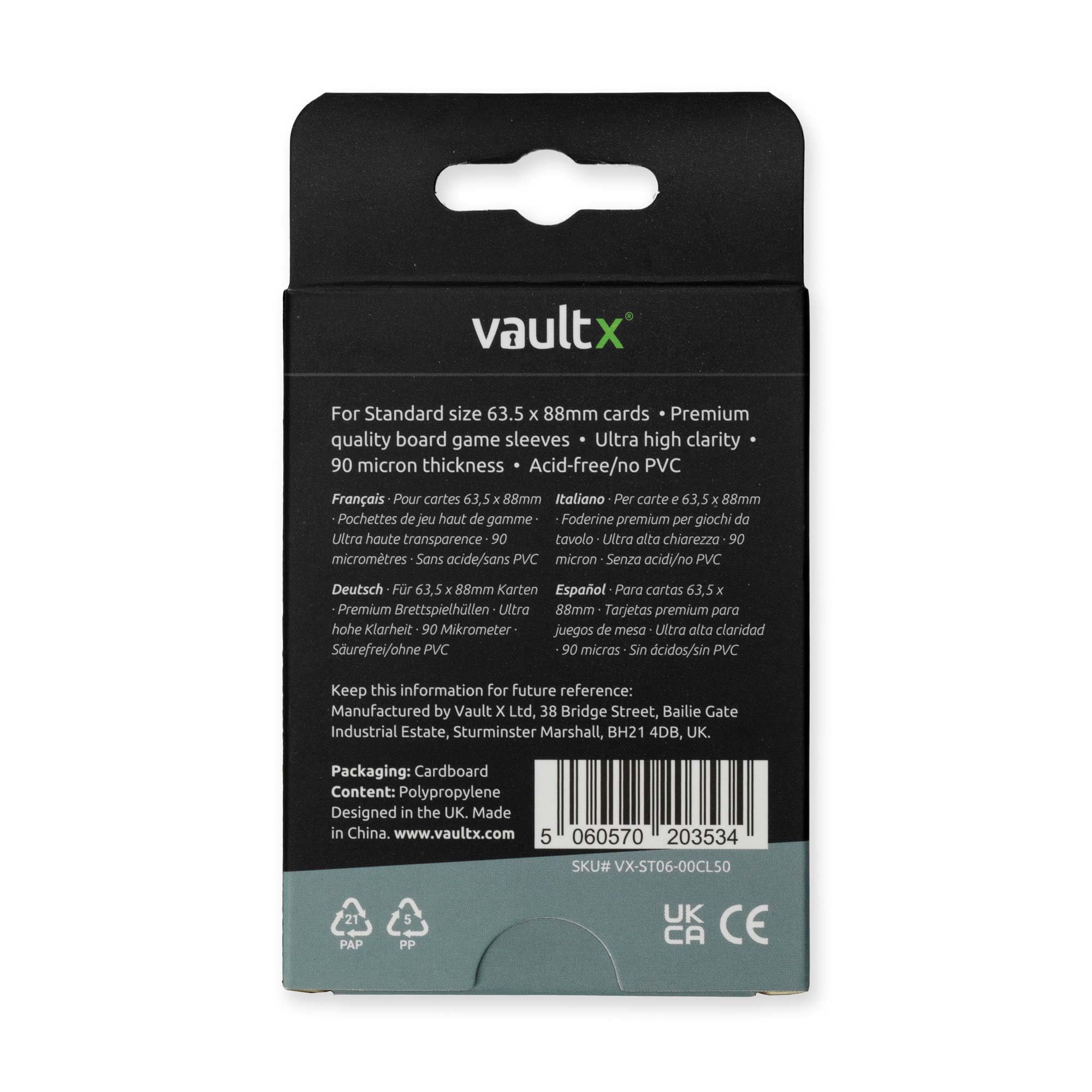 Amazon.com: Vault X Standard Board Game Sleeves 65.5 x 91mm (50 Pack) for  Standard-Sized Cards and Trading Cards, Clear Premium Quality : Toys & Games