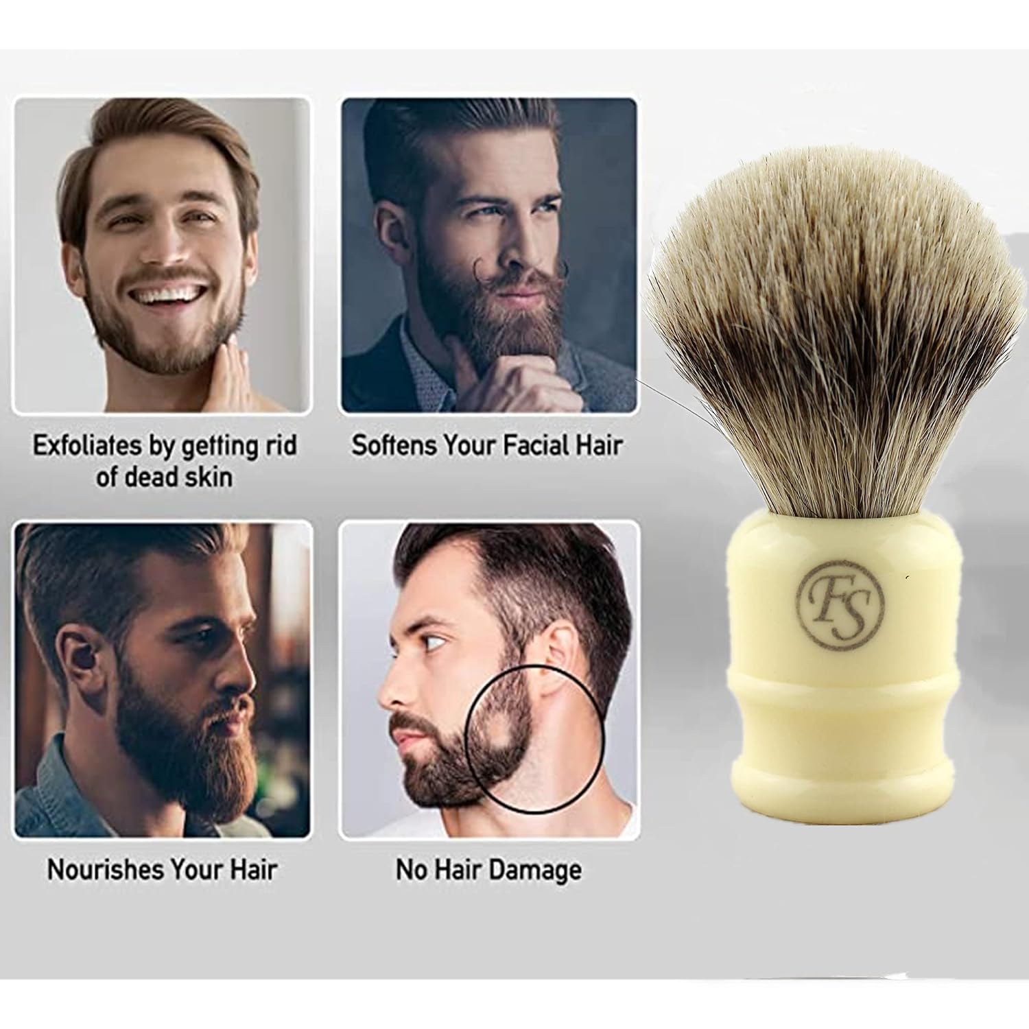 Frank FS shaving Shave Brushes for Men, Vintage synthetic hair Shaving Brush with Resin Handle for Personal and Professional Shaving(Knot:21mm)