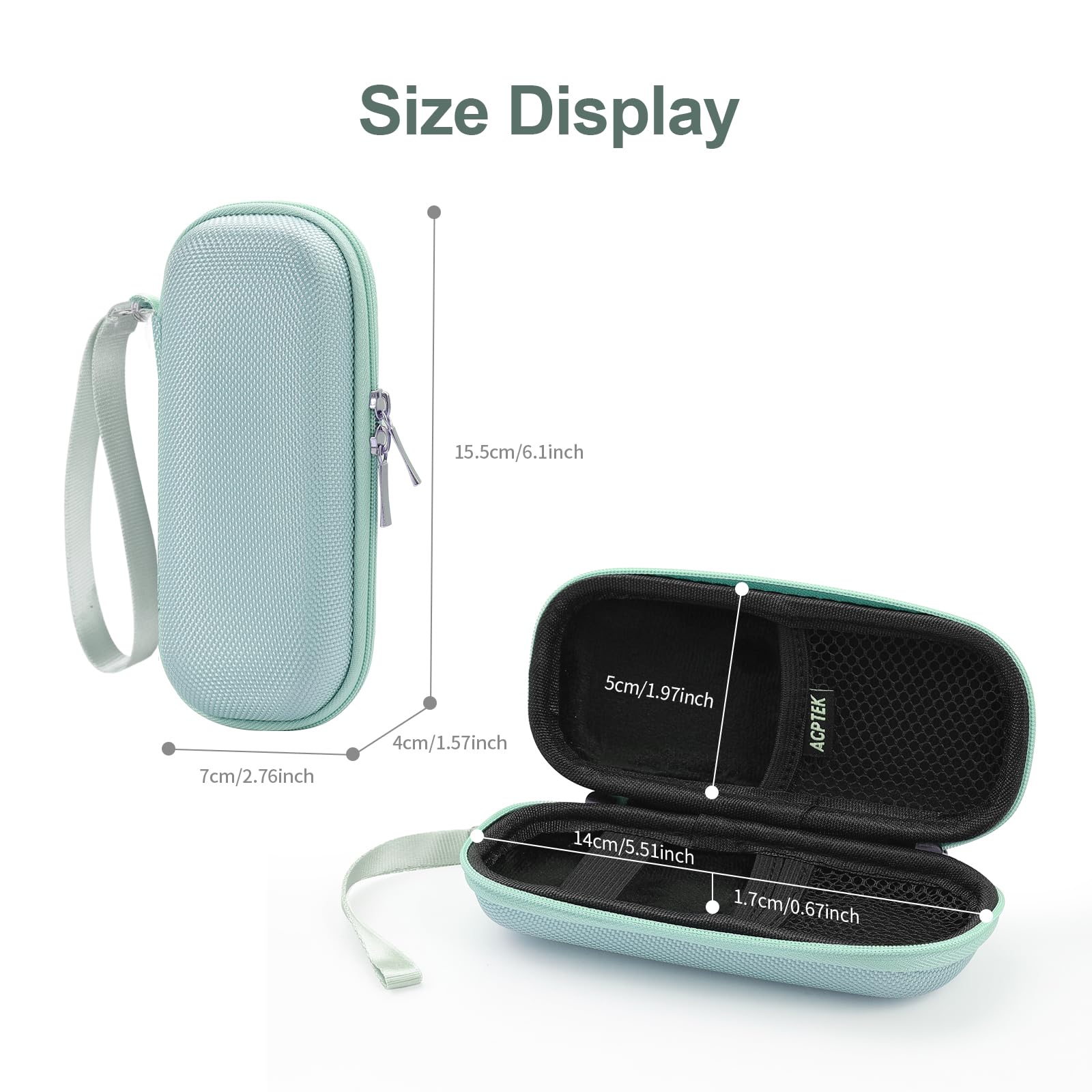AGPTEK 2,4" MP3 Player & Tasche, 64GB MP3 Player Bluetooth 5.3 HiFi Musik Kinder MP3 Player mit Lautsprecher, Touch-Tasten, FM-Radio, E-Book, Aufnahme, Unterstützung bis zu 128 GB, Grün