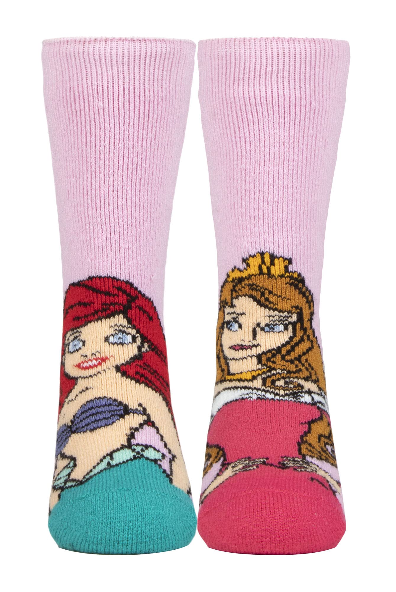 Heat Holders Girls Ariel & Princess Lite - Novelty Disney Princess Socks For | Cinderella Ariel Frozen Belle (9-12, )