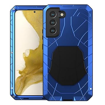 Foluu Galaxy S22 Plus Case, Galaxy S22 Plus Metal Phone Case, Aluminum Metal Shockproof Bumper Frame Case Soft Rubber Silicone Military Heavy Duty Hard Case for Samsung Galaxy S22 Plus 2022 (Blue)