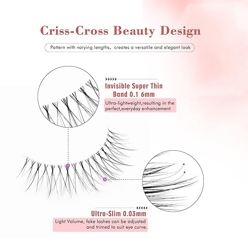 Miniatura 3 de Pestañas naturales con capucha ojos aspecto natural delgado y corto 3 pares de pestañas Q7