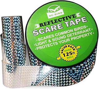 De-Bird Scare Tape - Reflective Tape Outdoor to Keep Away Woodpecker, Pigeon, Grackles, and More. Stops Damage, Roosting, ...