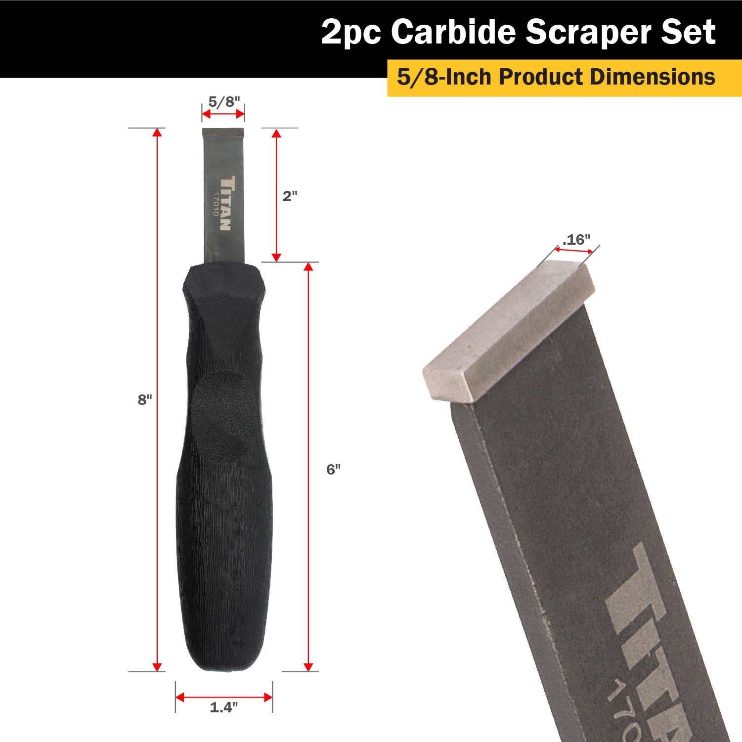 Titan 17016 - Set di 2 raschietti in carburo