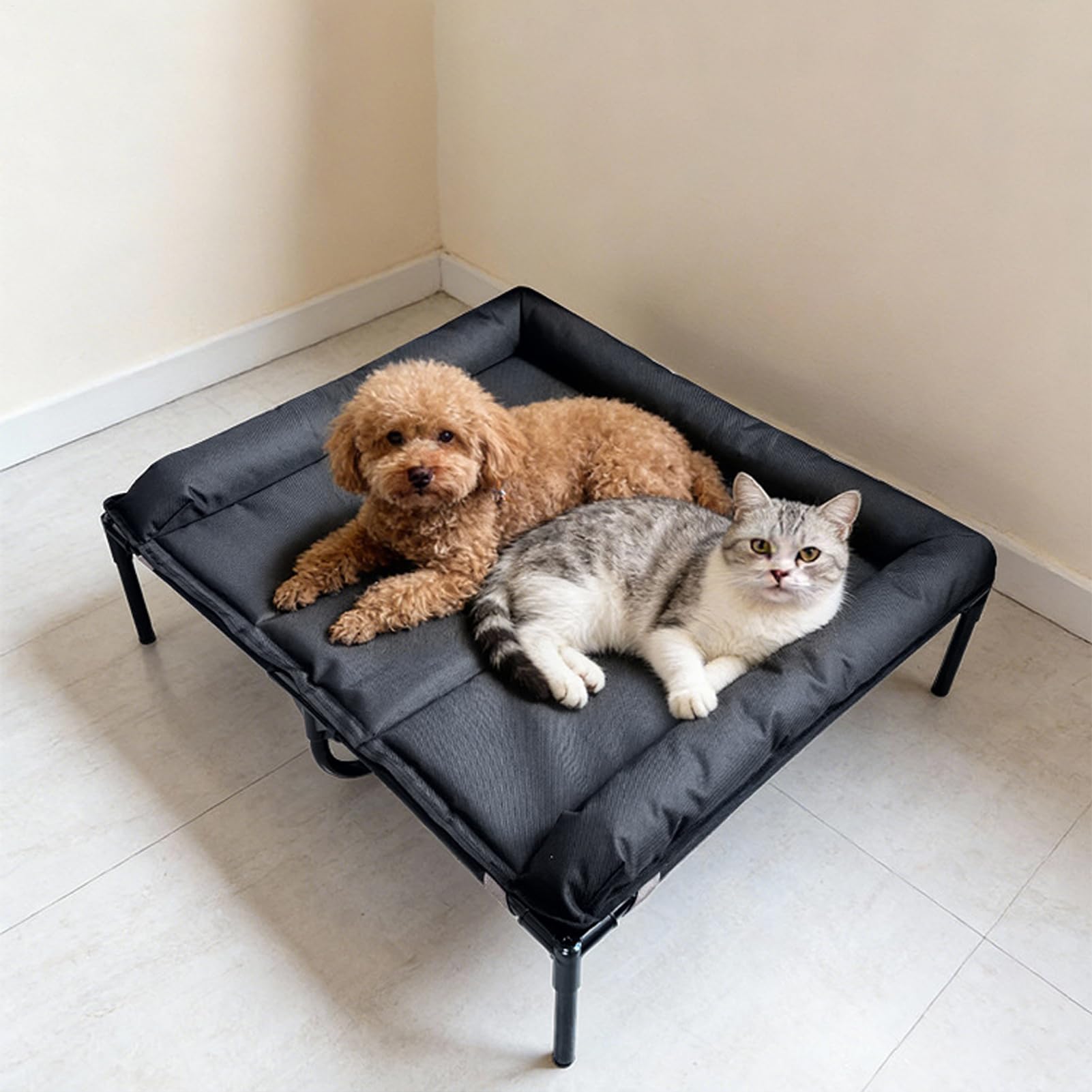 Genérico Camas Elevadas para Perros,Colchoneta Impermeable Portátil - Cama Cuna para Perros Portátil De Oxford con Cojín Desmontable,para Mascotas Cachorros Viaje Camping Interior Exterior