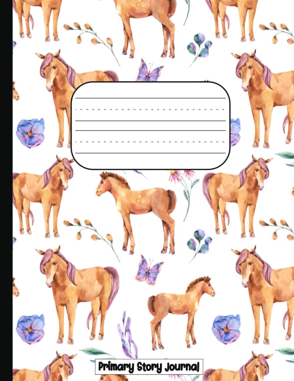 Primary Story Journal for Kids in Preschool through 2nd Grade: Horse Draw and Write Composition Notebook with Dotted Midline and Picture Space