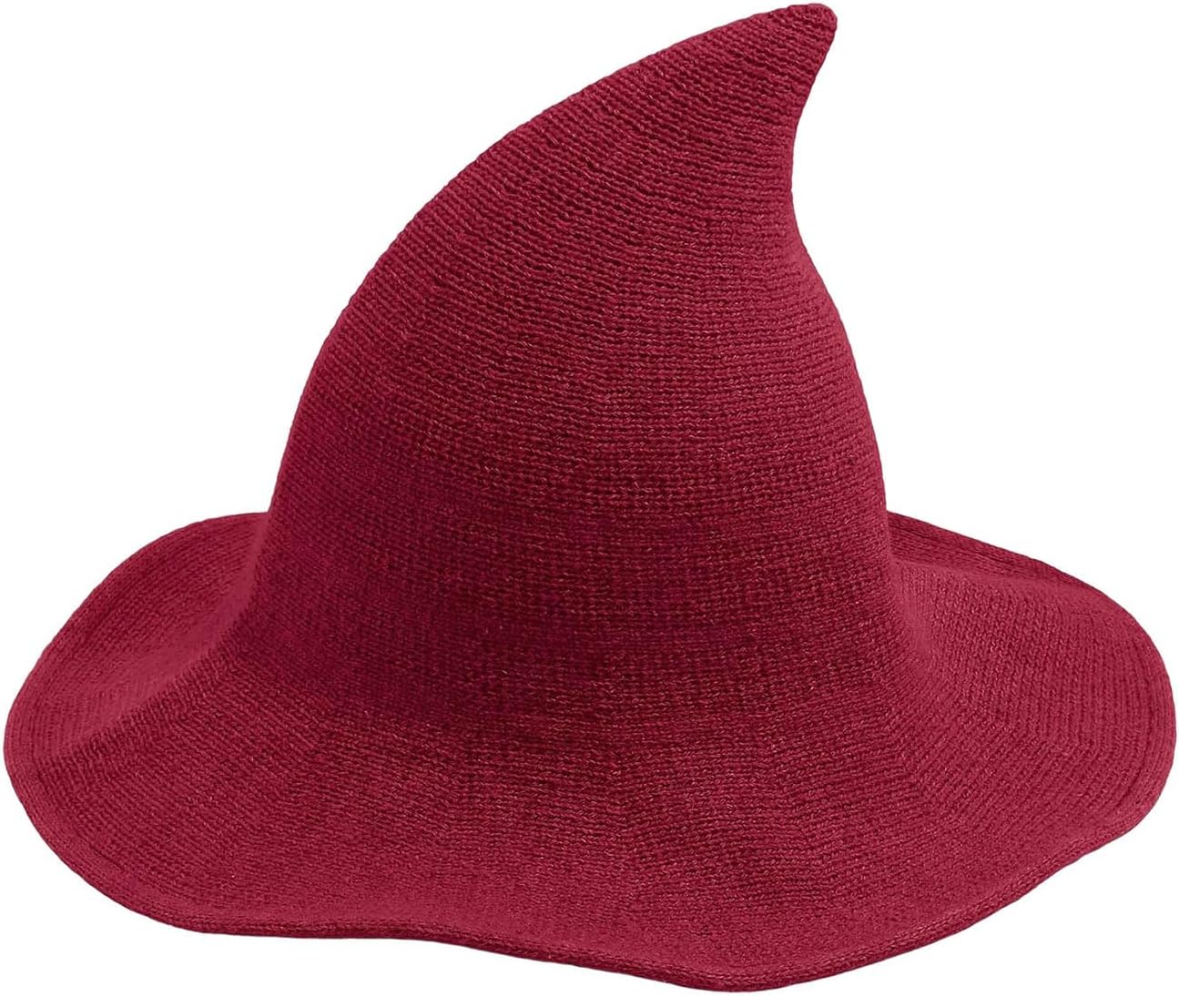 YouNuo Witch Hat for Women, Classic Halloween Knitted Wool Wizard Hat,Wide Brim Pointed Witches Cap for Party Cosplay Costume