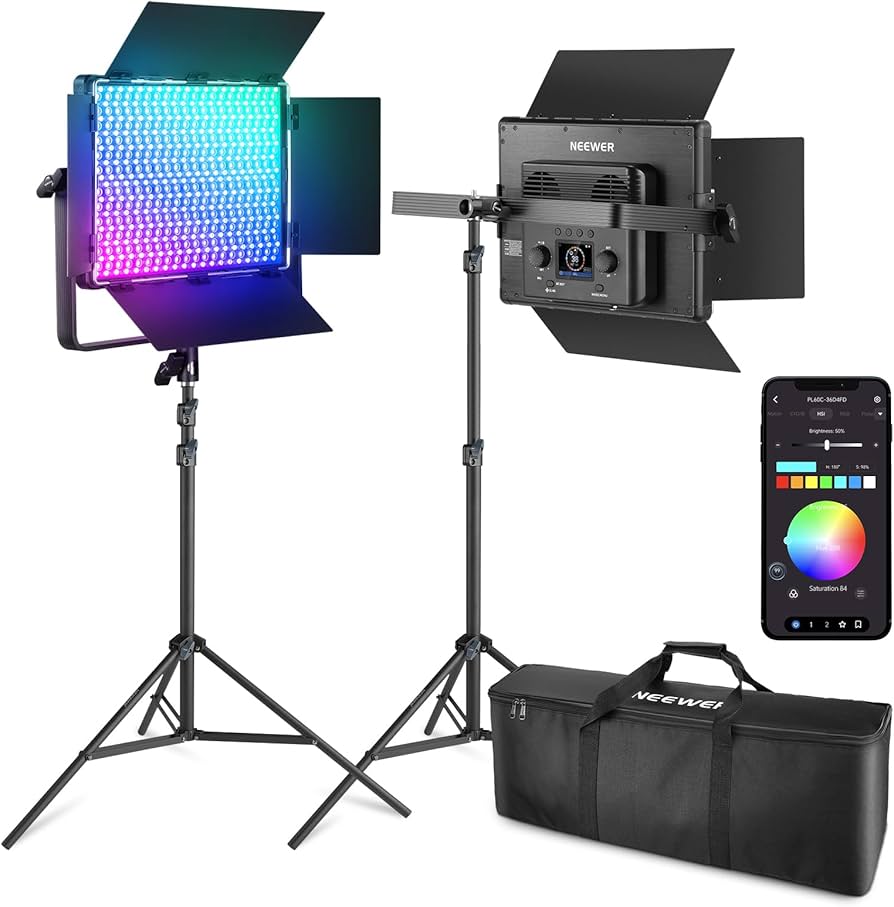 Amazon.com : NEEWER 2 Pack PL60C RGB LED Panel Video Light Kit Amazon.com : NEEWER 2 Pack PL60C RGB LED Panel Video Light Kit