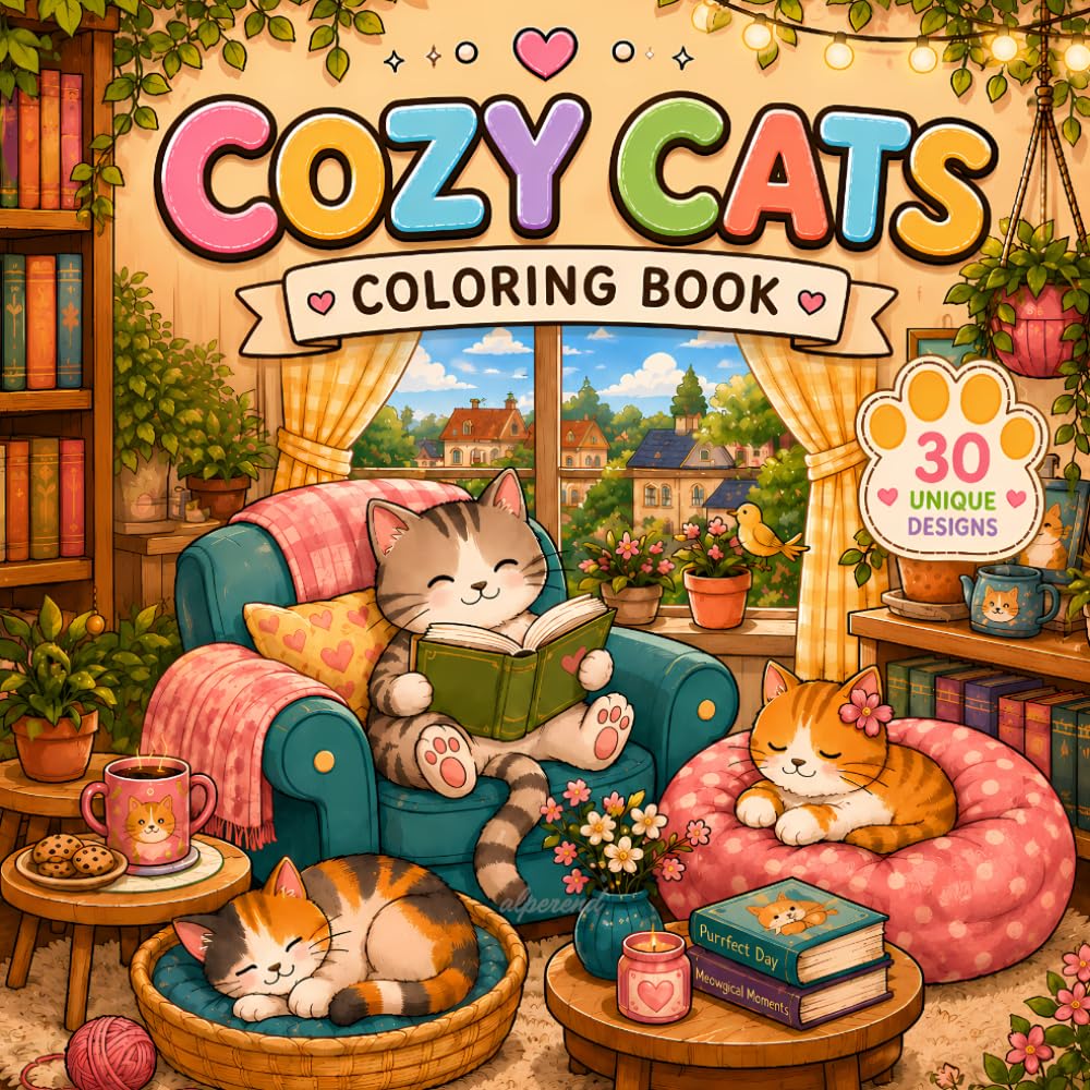 COZY CATS: COLORING BOOK