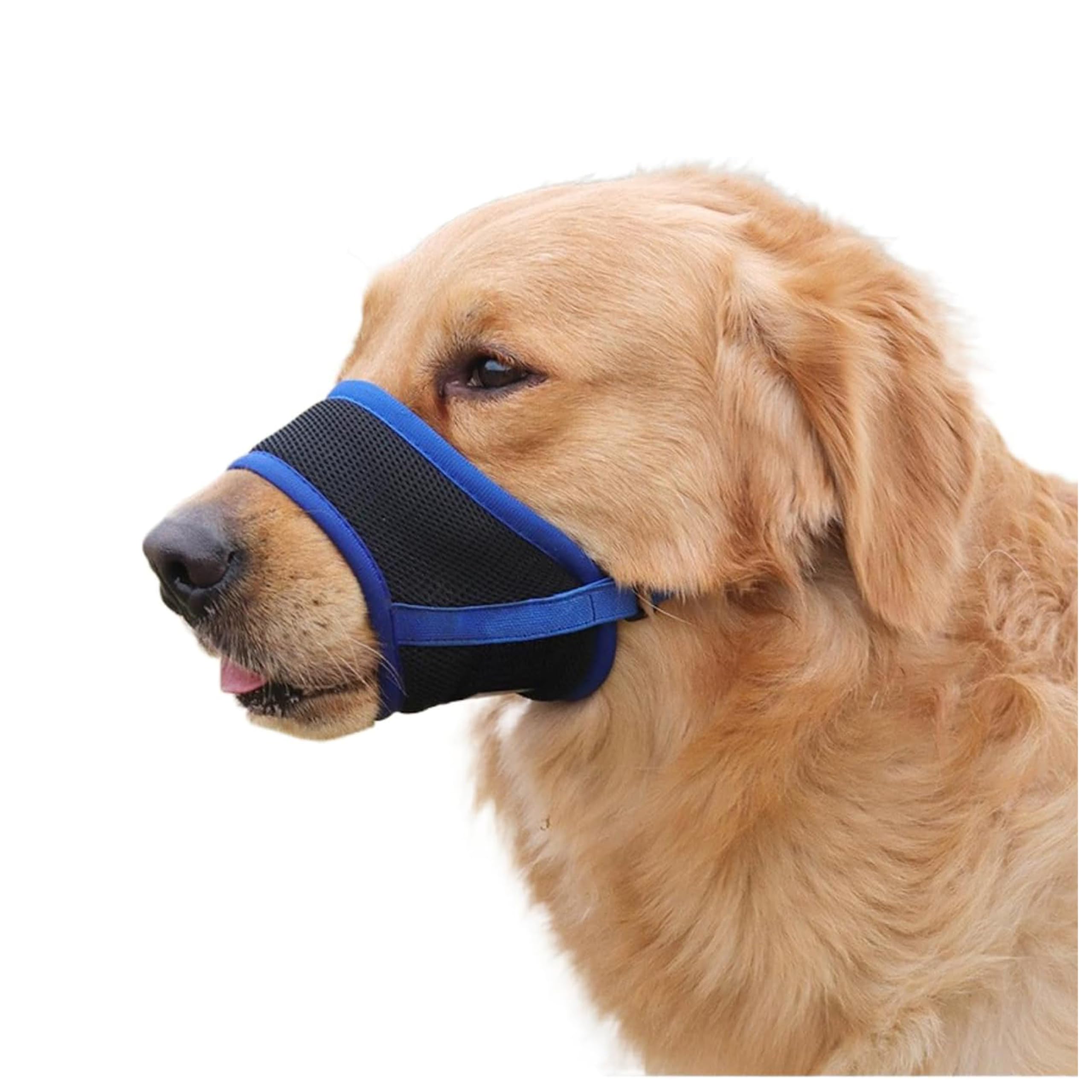 Dog Muzzle,Soft Mesh Dog Muzzles Dogs, Breathable Adjustable Loop Pets Muzzle to Prevent Biting Barking and Chewing, Ideal for Training, Grooming & Daily Use (Blue, 3#L)