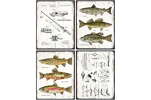 Fishing Accessories Patent Print, Rod, Reel, Lures Wall Art