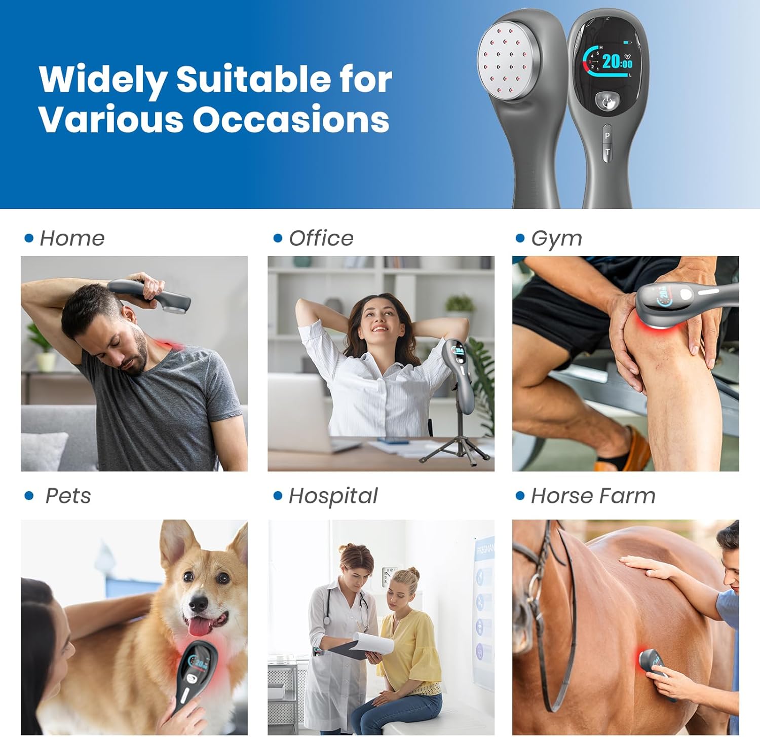 Handheld Red Light Therapy Wand with Stand, Infrared Light Therapy Device for Body, Portable Cold Red Light Therapy Gun for Muscle and Joint Pain(4 * 808nm+14 * 650nm) - Image 8