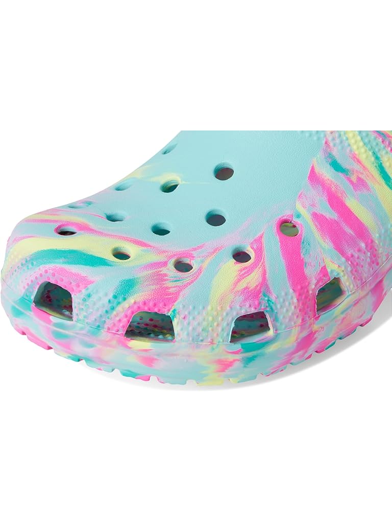 Yellow Crocs Classic Marbled Tie-Dye Clog (Little Kid/Big Kid)