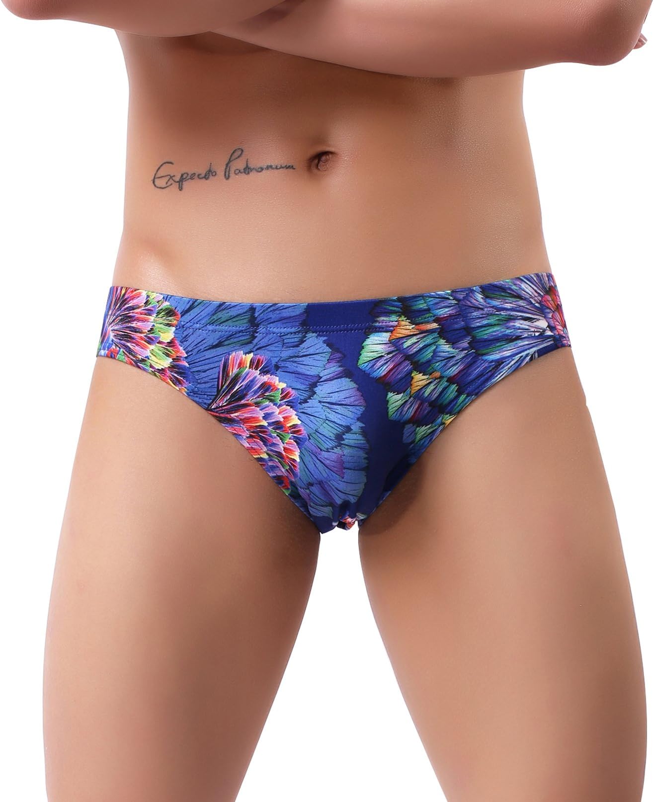 WINDAY Men's Briefs Ice Silk Triangle Bikinis Underwear print Breathable Briefs