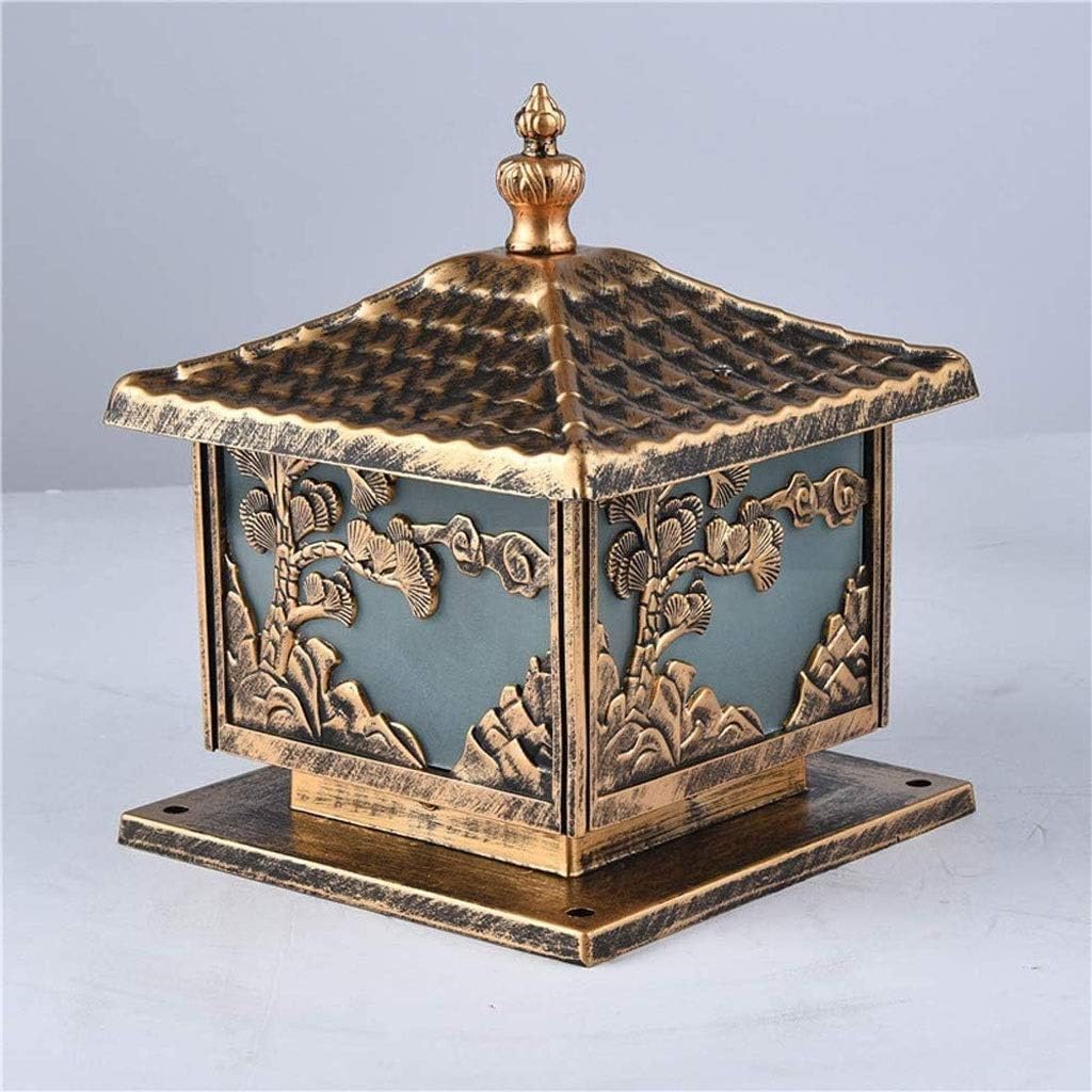 Wall Lamps,Glass Lampshade Fence Pillar Light，Outdoor Waterproof Modern Column Headlight Aluminum Pillar Lamp