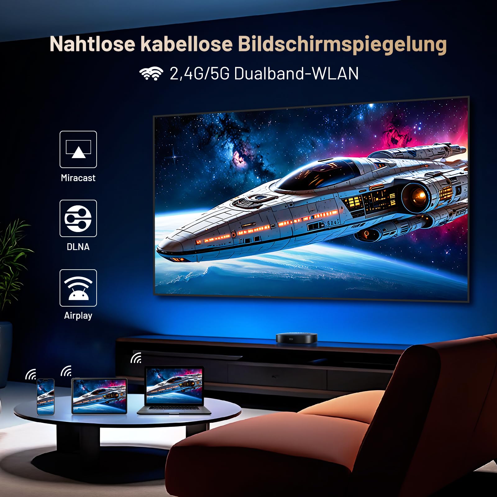 Google TV Box - 4K Smart TV Box HDR10+ UHD, Dolby Audio, Unterstützung Google/Netflix Zertifiziert, AV1, 2GB+16GB, 2.4G+5G WiFi, BT5.0, Streaming Media Player, Sprachassistent, Screen Mirror