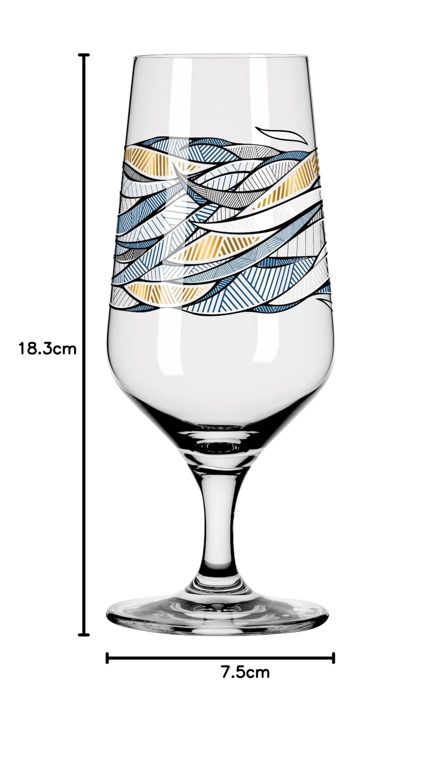 Ritzenhoff 3471002 Bicchiere da birra 300 ml - Set di 2 - Serie Brauchzeit, motivo n. 2 - Acqua, multicolore - Made in Germany