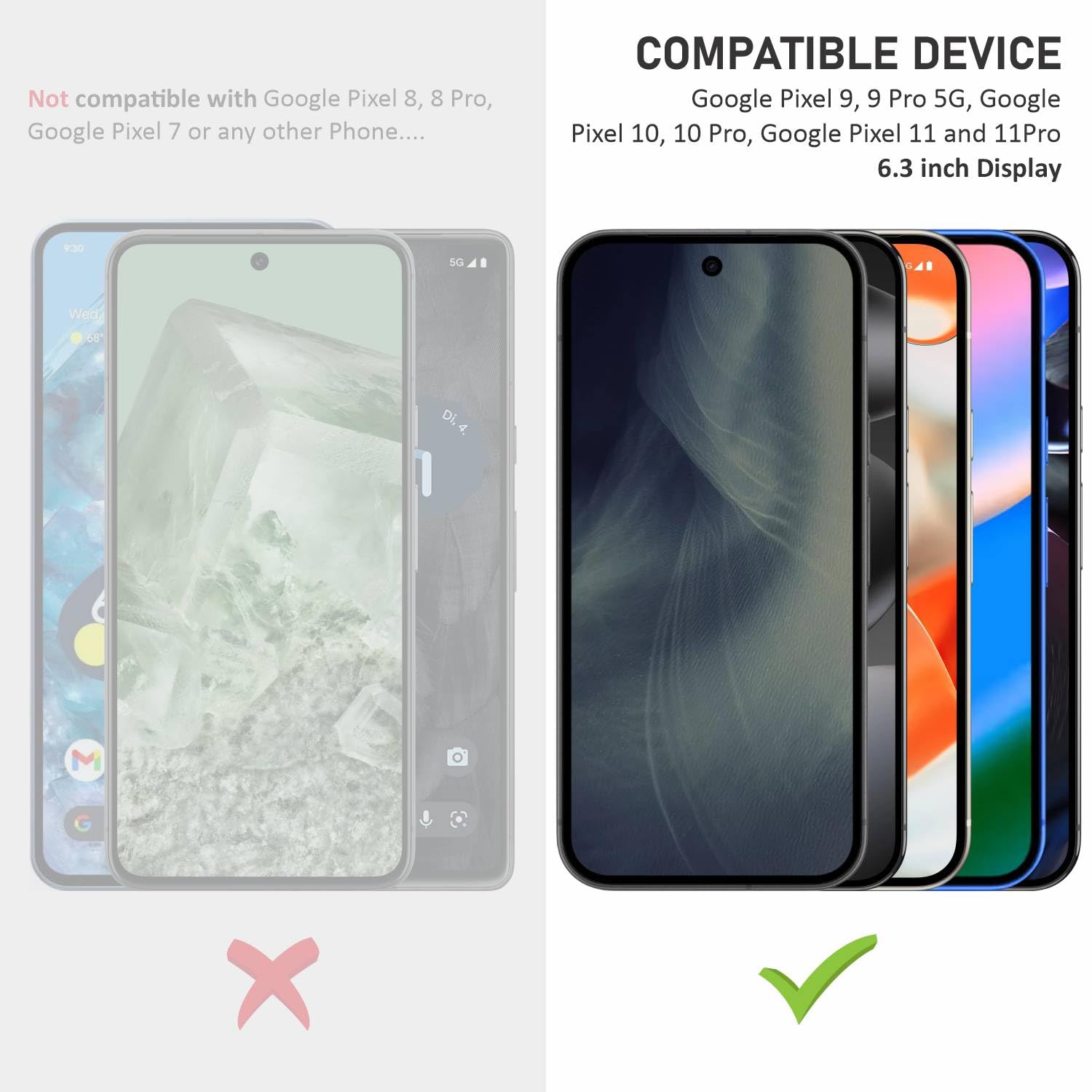 SupCares Tempered Glass for Pixel 9, Pixel 9 Pro, Pixel 10, Pixel 10 Pro, Pixel 11 and Pixel 11 Pro (6.3 Inch) With Installation Kit | 9H Edge to Edge Screen Protector | Black — Amazon image 6