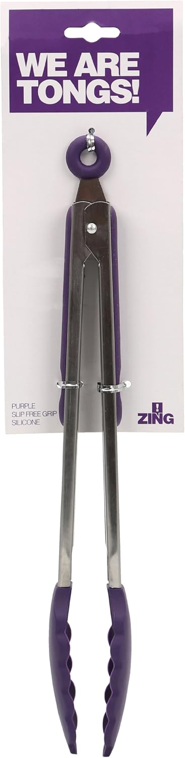 Premier Housewares Zing Silicone Tongs - Purple