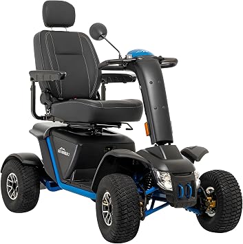 Pride Mobility Baja Wrangler 2 Outdoor Scooter - Comfort Mobility for Adults, 450 Lbs Weight Capacity, 100 Ah Battery, True Blue, 18" x18-20 Seat Size - BA400