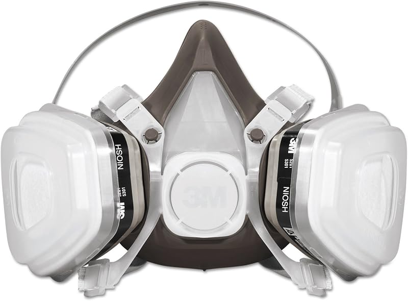 3M Half Facepiece Disposable Respirator Assembly 53P71, NIOSH, Large | Organic Vapor/P95 Respiratory Protection (OV/P95), Permanently Attached Cartridges, 1 Unit