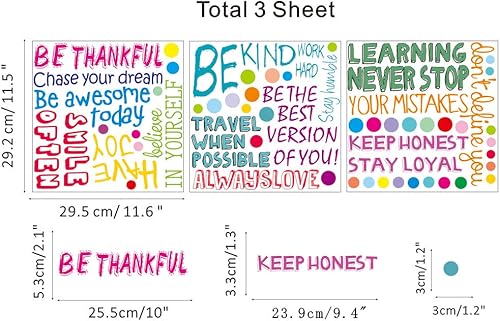 Miniatura 5 de IARTTOP Calcomanía de pared con frases inspiradoras, frases motivacionales, decoración de aula, refranes de actitud positiva para decoración de