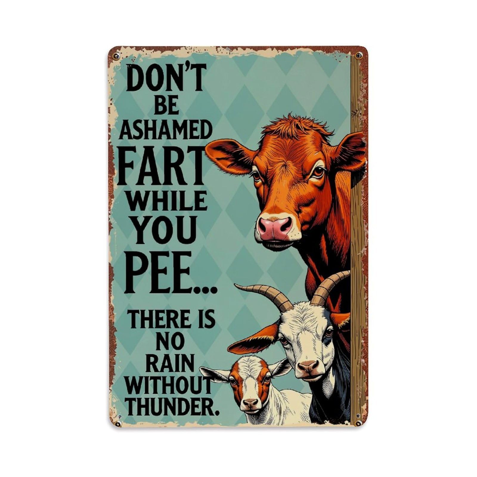 Nestemfo Vintage Funny Farm Animal Quote Poster Tin Sign Metal Sign, Living Room,Bar, Home, Bedroom Wall Decor,Retro Metal Poster 8X12 Inches