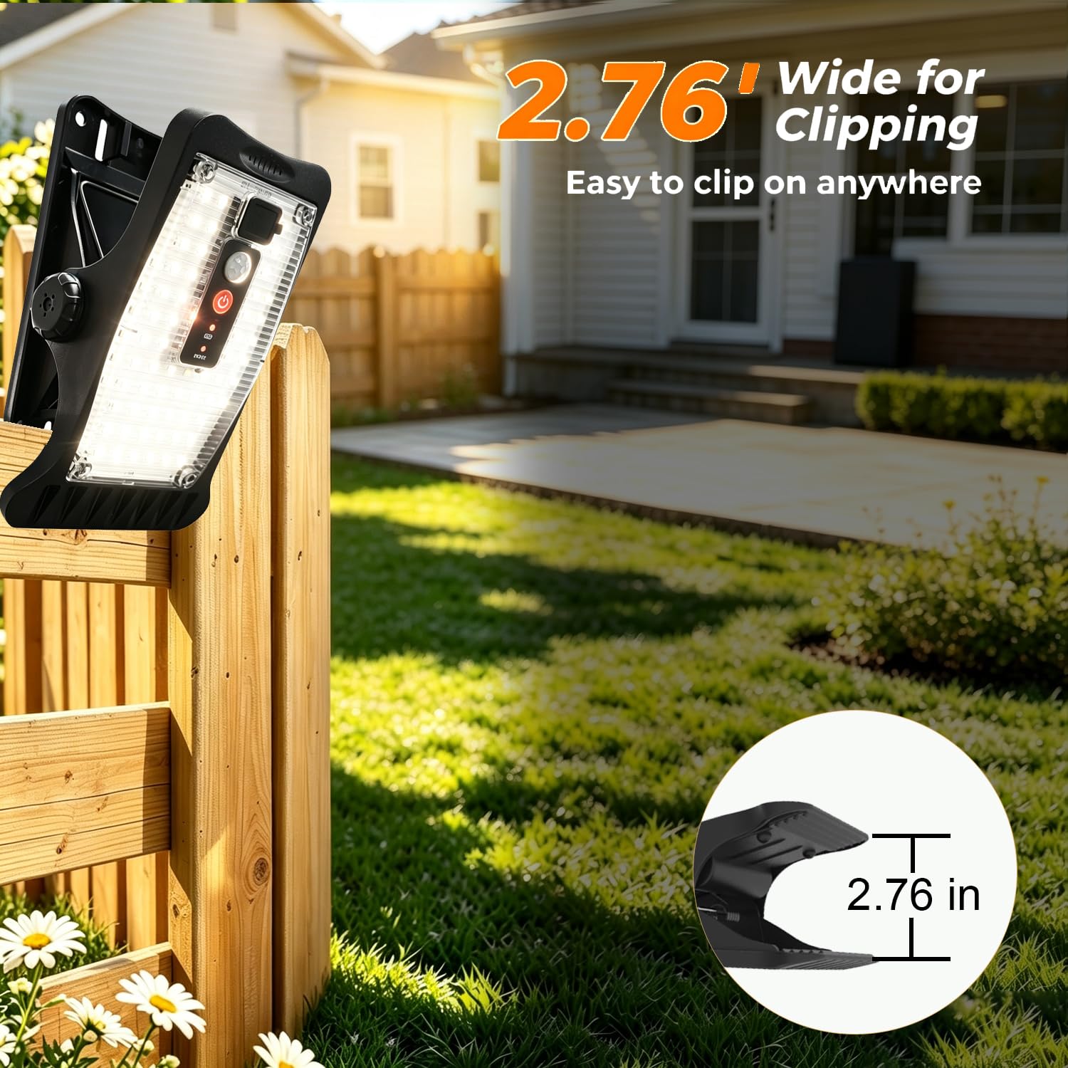 4 Clip-Solarlampen Außen mit Bewegungsmelder für Zäune,Dachrinnen,Garten | 70 LEDs 800LM, 1500 mAh Akku,Fernbedienung, 3 Modi und 3 Farbtemperaturen, Schutzklasse IP55 Außenleuchte,Sicherheitsleuchte