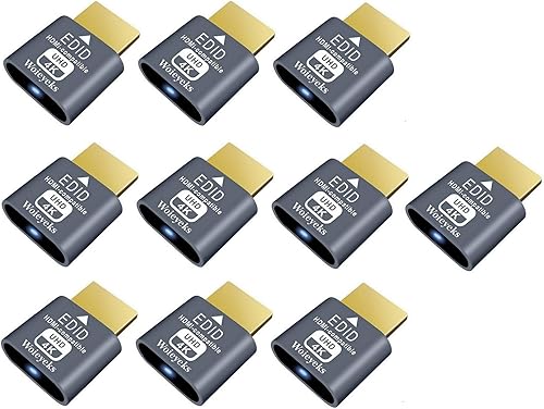 Miniatura 10 de Paquete de 3 enchufes simulados HDMI 4K HDR, emulador EDID de monitor virtual, adaptador de pantalla sin cabeza, admite hasta 4k@60Hz, 1080@120Hz