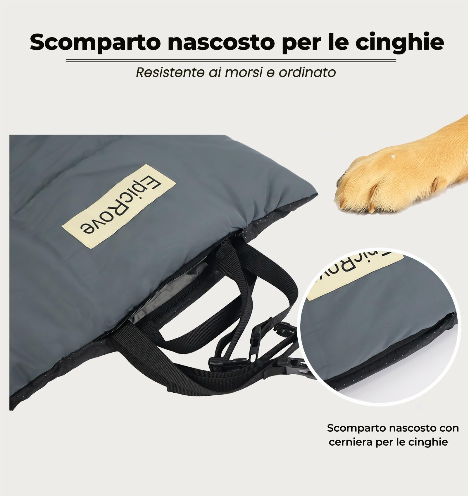 EpicRove Tappetino per Cani Impermeabile e Imbottito (110 × 68 cm) – Antiscivolo, Resistente ai Morsi, Lavabile in Lavatrice, Pieghevole – per Interni ed Esterni