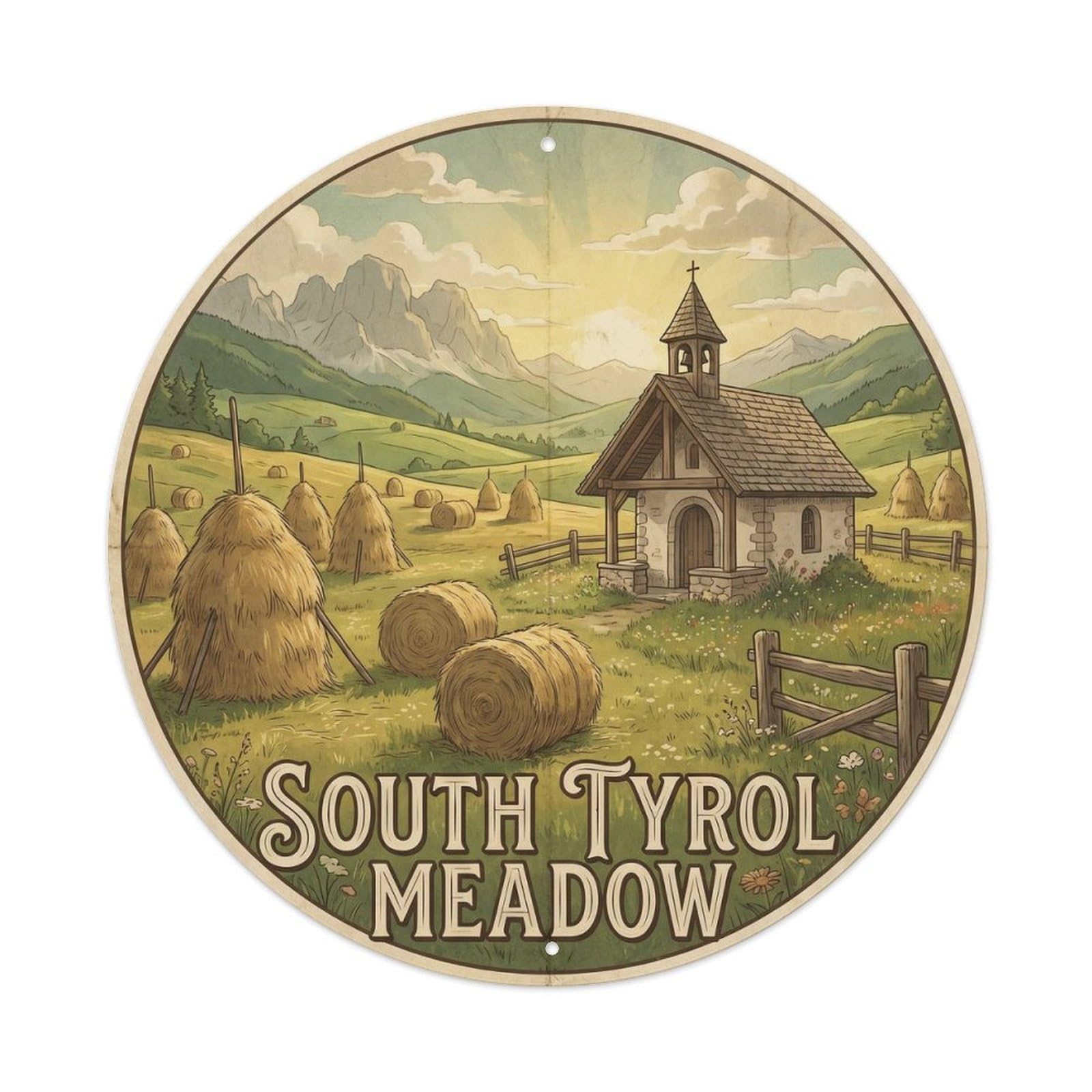 South Tyrol Italy Heritage Travel Hay Chapel Vintage Metal Tin Sign