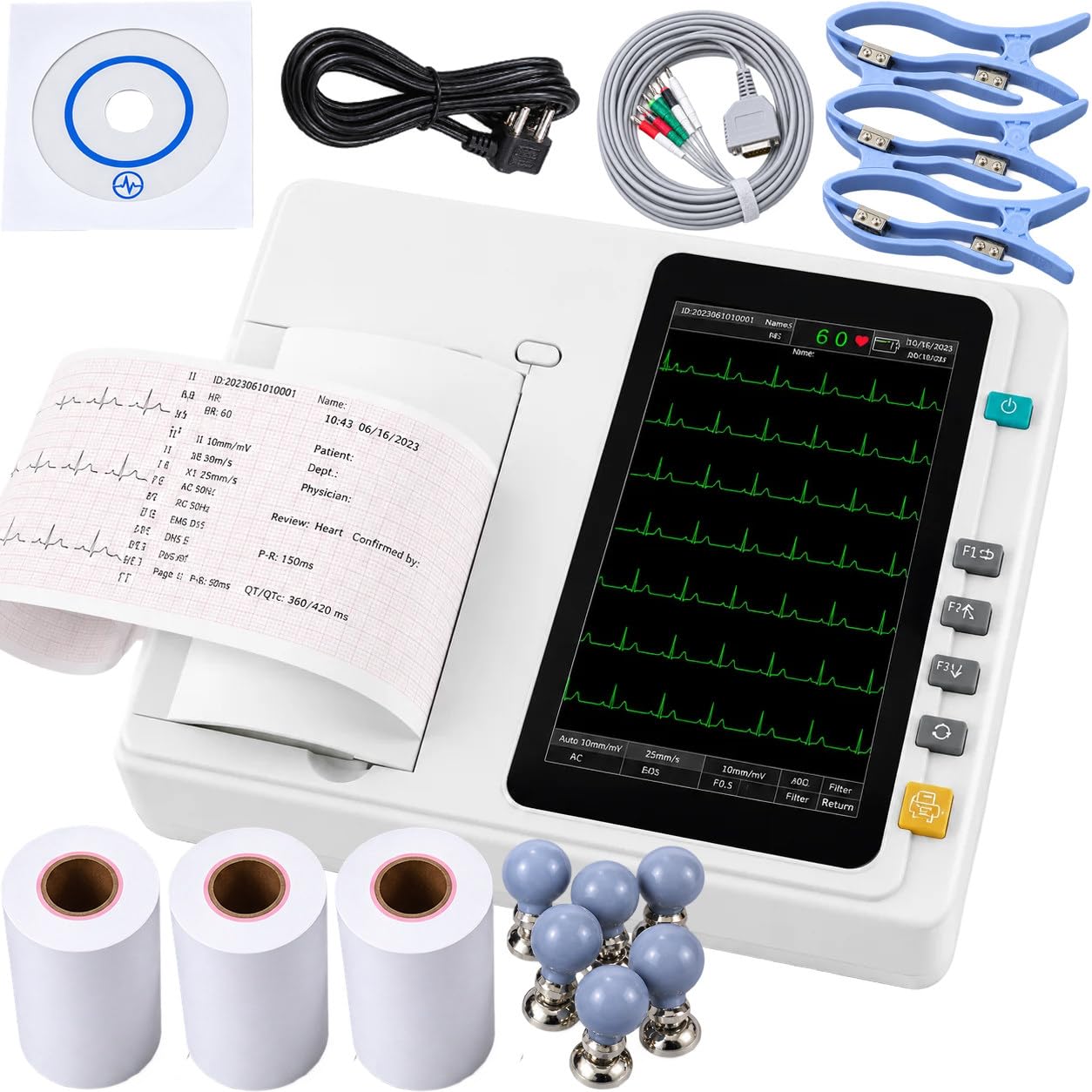 Elettrocardiografo Portatile ECG 3 Canali 12 Derivazioni Digitale