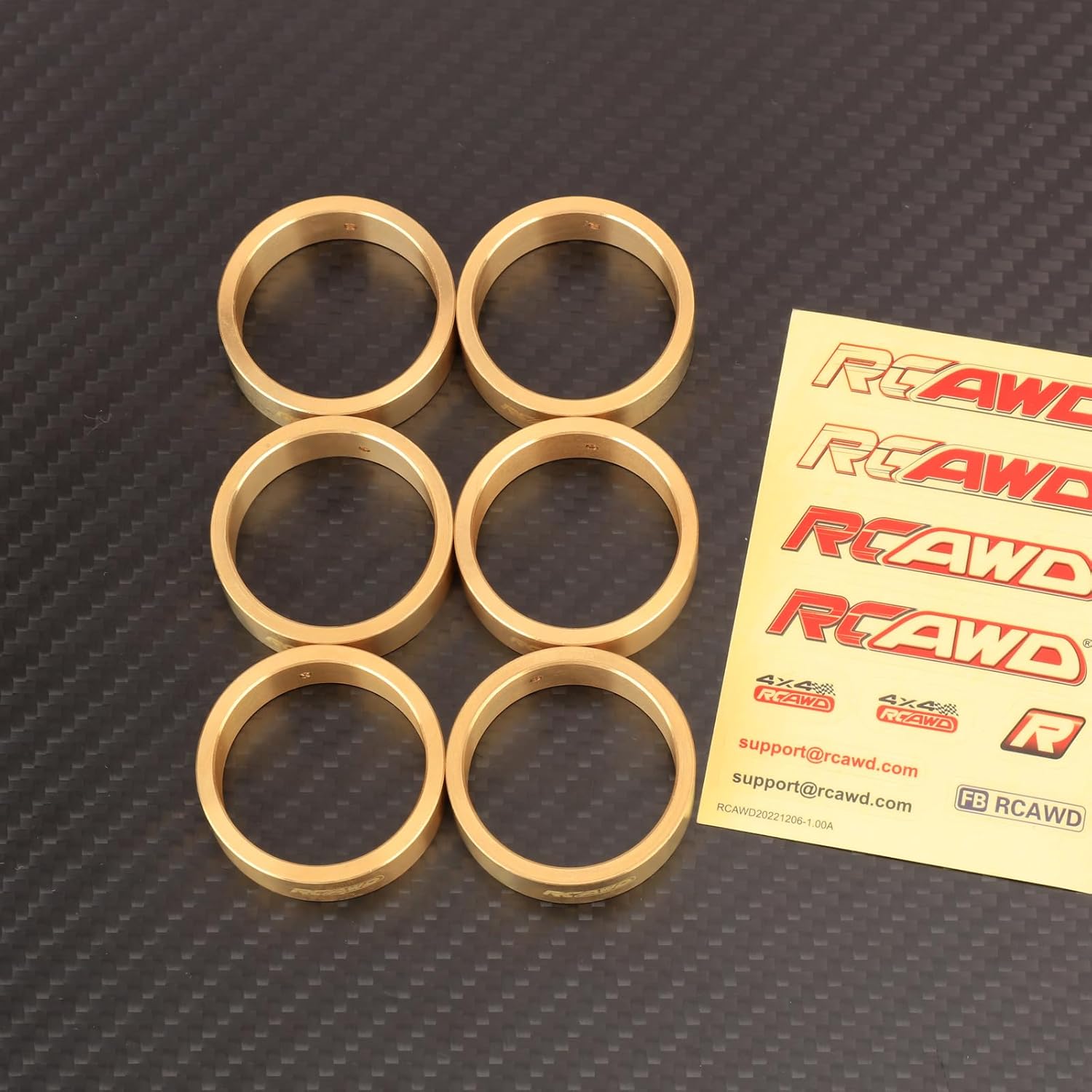 RCAWD 176 g Brass Weighted Arktos Wheel Rim Rings for Hobby Plus HB 1/18 CR-18P 6X6 Front Center Rear Upgrades Parts 6 pcs