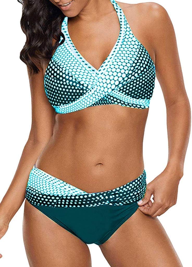 CheChury Costume da Bagno Donna Mare Due Pezzi Stampato a Pois Costumi da Bagno Push Up Imbottito Reggiseno Bikini Estate Swimsuit CheChury Costume da Bagno Donna Mare Due Pezzi Stampato a Pois Costumi da Bagno Push Up Imbottito Reggiseno Bikini Estate Swimsuit